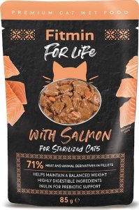 Fitmin  For Life saszetka fileciki z łososia w sosie dla kotów sterylizowanych 85g 1