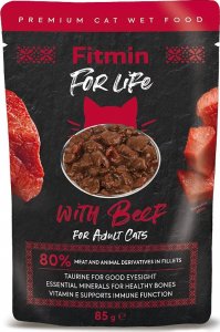 Fitmin  For life saszetka fileciki z wołowiną w sosie dla kotów 85g 1