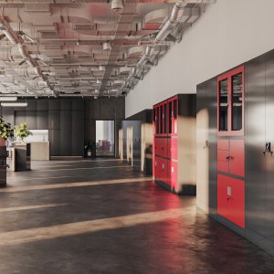 Abschließbarer Aktenschrank für Büro JAN, 900 x 1850 x 400 mm, anthrazit 12