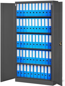 Abschließbarer Aktenschrank für Büro JAN, 900 x 1850 x 400 mm, anthrazit 2