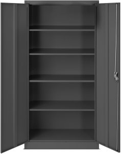 Abschließbarer Aktenschrank für Büro JAN, 900 x 1850 x 400 mm, anthrazit 3