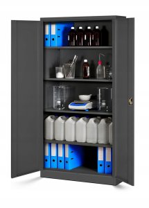 Abschließbarer Aktenschrank für Büro JAN, 900 x 1850 x 400 mm, anthrazit 7