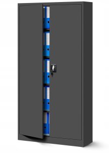 Abschließbarer Aktenschrank für Büro JAN, 900 x 1850 x 400 mm, anthrazit 9
