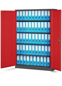 Büro Aktenschrank JAN II, 1150 x 1850 x 400 mm, anthrazit-rot 2