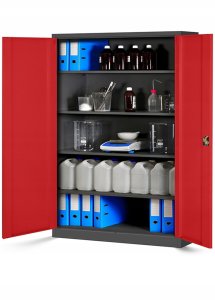 Büro Aktenschrank JAN II, 1150 x 1850 x 400 mm, anthrazit-rot 3