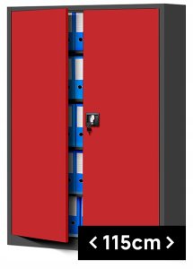 Büro Aktenschrank JAN II, 1150 x 1850 x 400 mm, anthrazit-rot 4