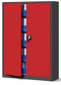 Büro Aktenschrank JAN II, 1150 x 1850 x 400 mm, anthrazit-rot 6