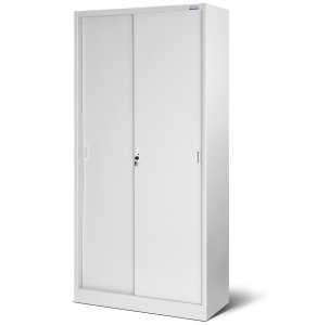 Aktenschrank, Schiebetürenschrank, Metallschrank KUBA, 900 x 1850 x 400 mm, grau 3