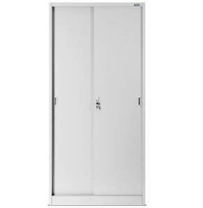 Aktenschrank, Schiebetürenschrank, Metallschrank KUBA, 900 x 1850 x 400 mm, grau 4