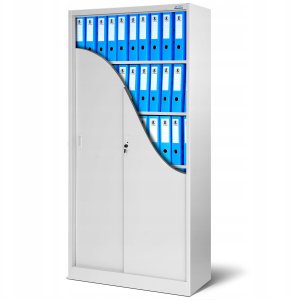 Aktenschrank, Schiebetürenschrank, Metallschrank KUBA, 900 x 1850 x 400 mm, grau 5