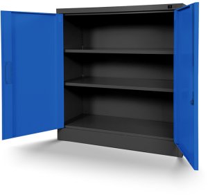 Kleiner Metallschrank BEATA, 900 x 930 x 400 mm, anthrazit-blau 2