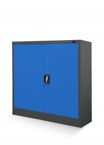 Kleiner Metallschrank BEATA, 900 x 930 x 400 mm, anthrazit-blau 3