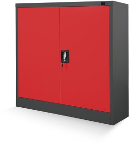 Niedriger Schrank BEATA, 900 x 930 x 400 mm, anthrazit-rot 3