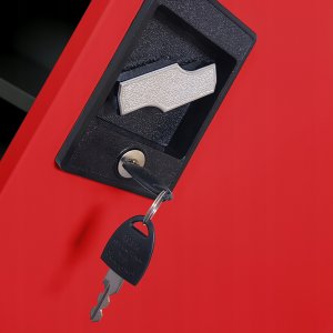 Niedriger Schrank BEATA, 900 x 930 x 400 mm, anthrazit-rot 5