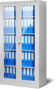 Diablo Chairs Aktenschrank Büroschrank Vitrinenschrank AMELIA, 900 x 1850 x 400 mm, grau 2