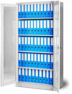 Diablo Chairs Aktenschrank Büroschrank Vitrinenschrank AMELIA, 900 x 1850 x 400 mm, grau 5