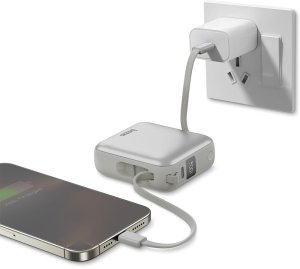 PowerBank 3w1 Bazic Fusion Mini 10000mAh kabel USB-C/Lightning szary 5