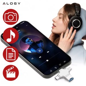 Czytnik kart SD Alogy SmartRead Pro 4w1 adapter USB3.0 do TF / Lightning / USB-C / micro USB 11