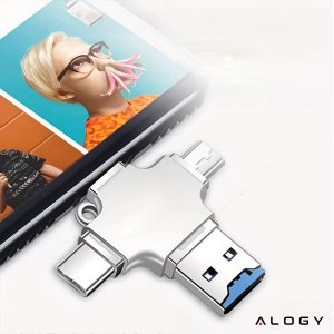 Czytnik kart SD Alogy SmartRead Pro 4w1 adapter USB3.0 do TF / Lightning / USB-C / micro USB 13