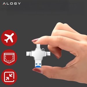 Czytnik kart SD Alogy SmartRead Pro 4w1 adapter USB3.0 do TF / Lightning / USB-C / micro USB 7