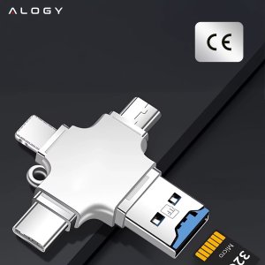 Czytnik kart SD Alogy SmartRead Pro 4w1 adapter USB3.0 do TF / Lightning / USB-C / micro USB 9