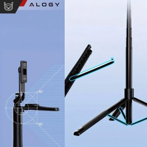 Kijek Selfie Tripod Alogy FlexPod Max z uchwytem na telefon i mocowaniem 1/4 Stabilizacja pilot Bluetooth 215cm 15