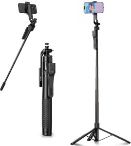 Kijek Selfie Tripod Alogy FlexPod Max z uchwytem na telefon i mocowaniem 1/4 Stabilizacja pilot Bluetooth 215cm 16