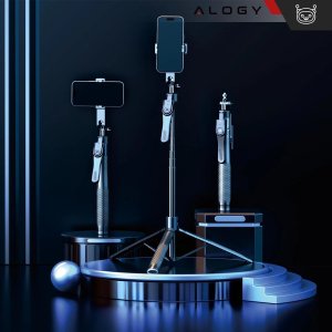 Kijek Selfie Tripod Alogy FlexPod Max z uchwytem na telefon i mocowaniem 1/4 Stabilizacja pilot Bluetooth 215cm 2