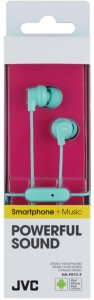 Słuchawki JVC JVC HA-FR15-Z-E Colourful inner ear headphones with remote & mic, Wired, 8 - 23000 Hz, Calls/Music, 3.3 g, Headset, Turquoise 2