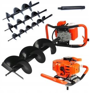 Świder spalinowy + wiertła(10cm,20cm,30cm) + adapter 50cm (1/2) 8