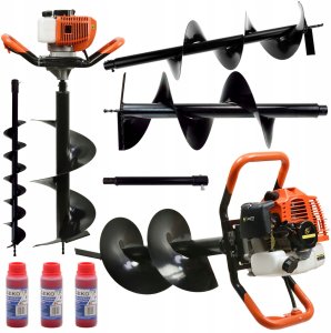 Świder spalinowy + wiertła(10cm,20cm,30cm) + adapter 50cm (1/2) 10