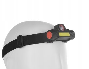 Latarka czołowa z obrotową główką LED COB 3W + XPE 800mAh IP20 (240) 2
