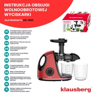 SOKOWIRÓWKA WYCISKARKA WOLNOOBROTOWA KLAUSBERG KB-7865 11