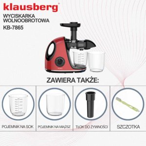 SOKOWIRÓWKA WYCISKARKA WOLNOOBROTOWA KLAUSBERG KB-7865 6