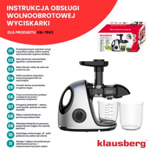 SOKOWIRÓWKA WYCISKARKA WOLNOOBROTOWA KLAUSBERG KB-7863 13
