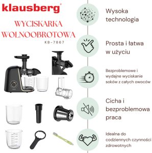 SOKOWIRÓWKA WYCISKARKA WOLNOOBROTOWA KLAUSBERG KB-7867 4