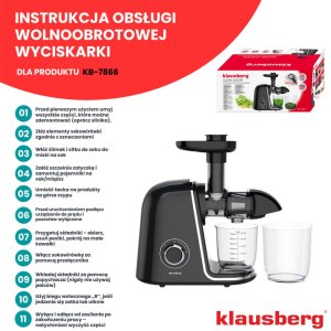 SOKOWIRÓWKA WYCISKARKA WOLNOOBROTOWA KLAUSBERG KB-7866 13