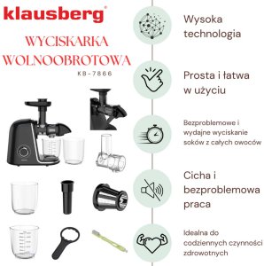 SOKOWIRÓWKA WYCISKARKA WOLNOOBROTOWA KLAUSBERG KB-7866 3