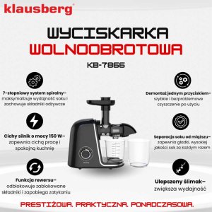 SOKOWIRÓWKA WYCISKARKA WOLNOOBROTOWA KLAUSBERG KB-7866 4