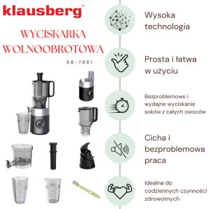 SOKOWIRÓWKA WYCISKARKA WOLNOOBROTOWA PIONOWA KLAUSBERG KB-7881 4