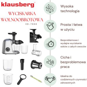 SOKOWIRÓWKA WYCISKARKA WOLNOOBROTOWA KLAUSBERG KB-7868 3