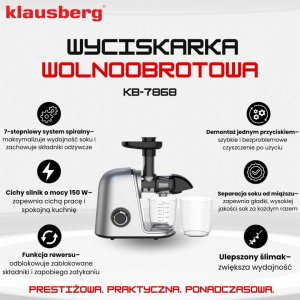 SOKOWIRÓWKA WYCISKARKA WOLNOOBROTOWA KLAUSBERG KB-7868 4