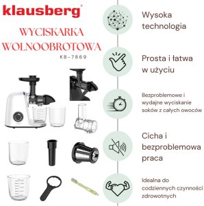 SOKOWIRÓWKA WYCISKARKA WOLNOOBROTOWA KLAUSBERG KB-7869 4