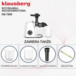 SOKOWIRÓWKA WYCISKARKA WOLNOOBROTOWA KLAUSBERG KB-7869 8