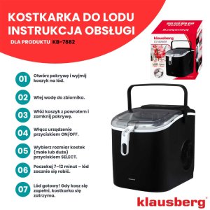 AUTOMATYCZNA KOSTKARKA DO LODU 1,2L 100W KLAUSBERG KB-7882 17
