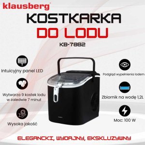 AUTOMATYCZNA KOSTKARKA DO LODU 1,2L 100W KLAUSBERG KB-7882 18