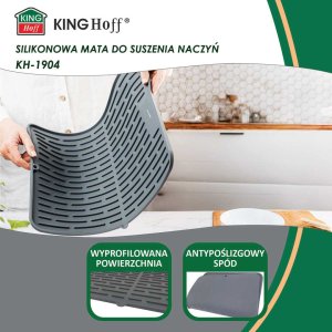 KingHoff MATA PODKŁADKA SILIKONOWA OCIEKACZ DO NACZYŃ 42x33cm KINGHOFF KH-1904 6