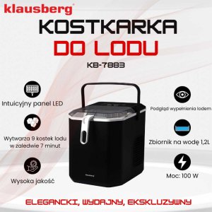 AUTOMATYCZNA KOSTKARKA DO LODU 1,2L 100W KLAUSBERG KB-7883 8