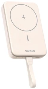 Powerbank magnetyczny 10000mAh UGREEN PB760 PD 20W MagSafe + kabel USB-C (beżowy) 1