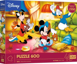 Trefl Puzzle Disney - 40-lecie Trefl - Myszka Miki i Przyjaciele 600 elementów (37601) 1